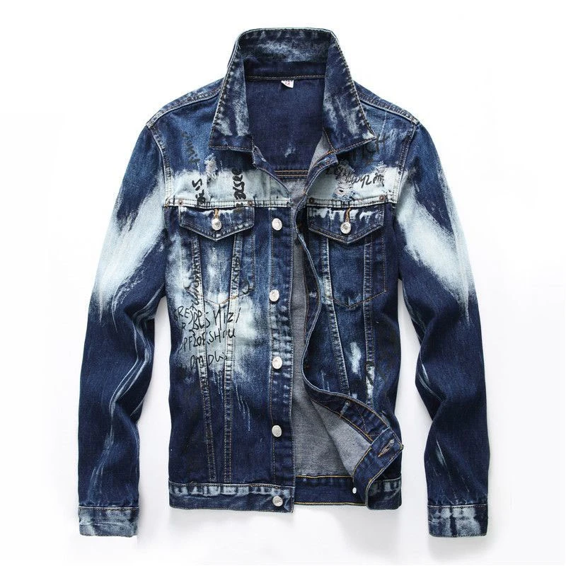High Quality Street Wear Denim Jacket For Men New Style Long Sleeve Men Wear Denim Jacket Fashion Long Sleeve Men Contrast