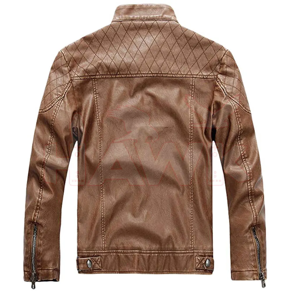 Genuine Leather Fashion Jacket For Men Windproof Sheepskin Leather Jacket For Men