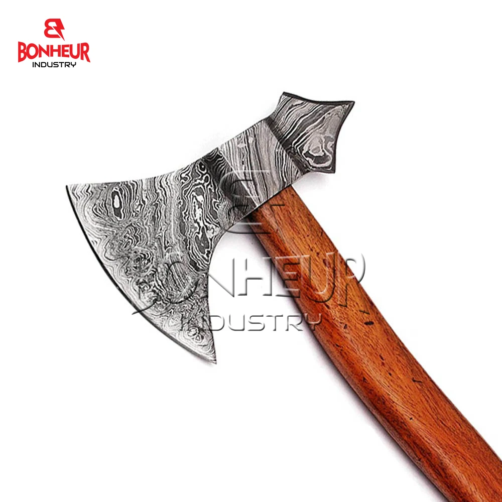 Топор из дамасской стали высокого качества топор ручной ковки для кемпинга высечки и резки древесины