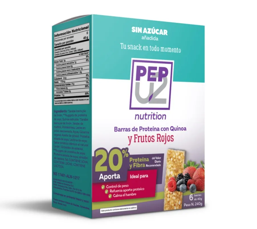 Red Fruits (Wild Blueberry or Mortino Castillian Berry & Strawberry) Flavor Sugar Free Protein Bars with Quinoa Energy Bar Snack