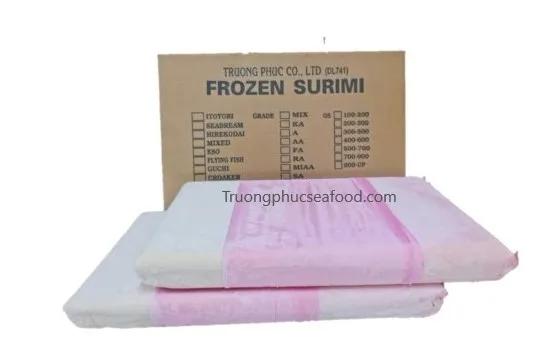 Vietnam HACCP Certification 200/300 Gel Strength 24 Months Shell Life Box Packaging Frozen Surimi