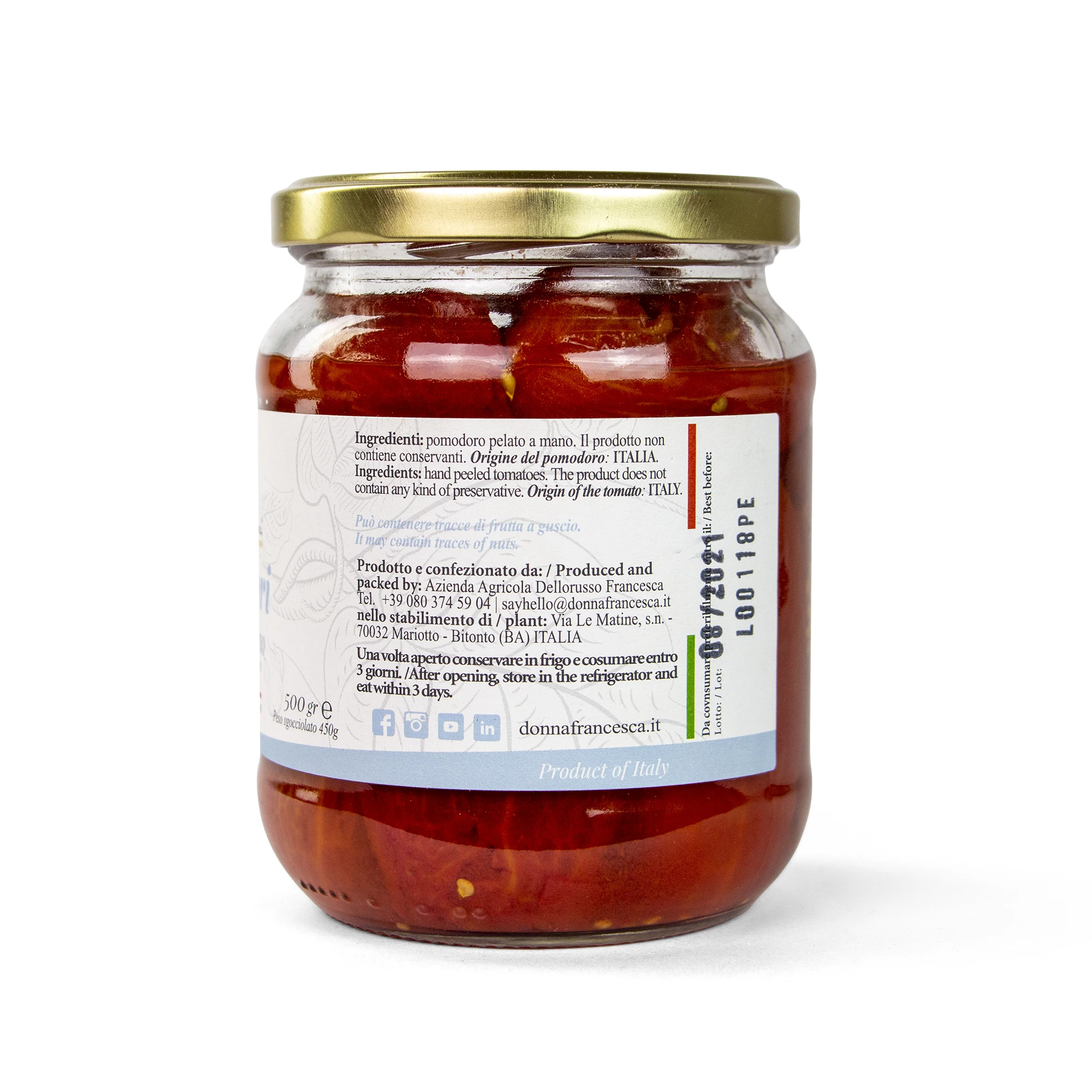 Italian hand peeled tomatoes 500 g