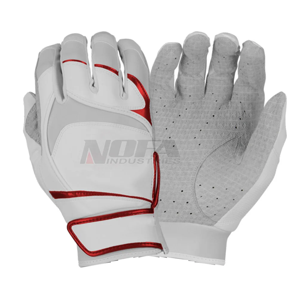 Top Quality leather durable grip batting gloves /Baseball batting equipment customized logo batting gloves