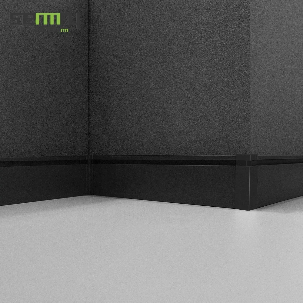Hotel Customized Drop Shipping Free Sample Aluminium Powder Brushed Wood Grain Aluminum Baseboard LED Skirting