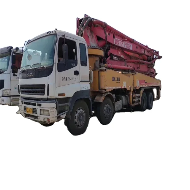 2011 37m used isuzu truck-mounted concrete pump 40 ton dumper truck made in Japan, china brand 37m concrete pump for sale