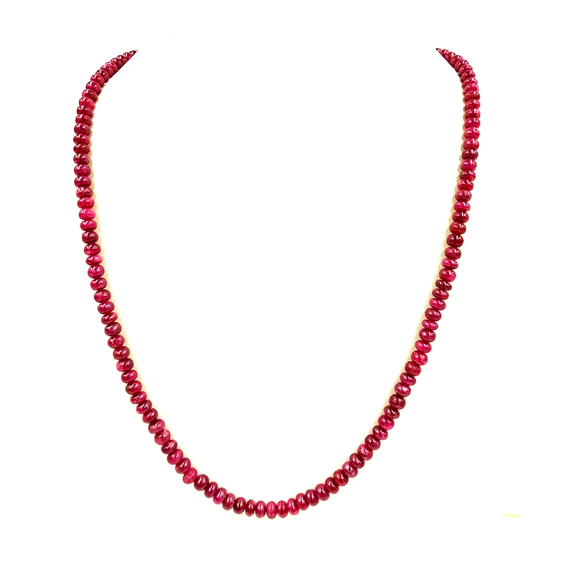 Ruby Beads Strings Made Beautiful Gemstone Beads 100% Natural Stone Round at Factory Price Best Offer Handmade IN;27243 Necklace