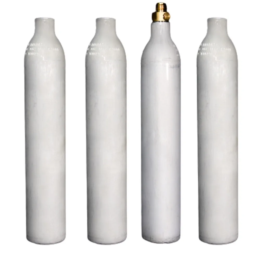 0.6L aluminum food grade soda co2 cylinder with valve for soda machine
