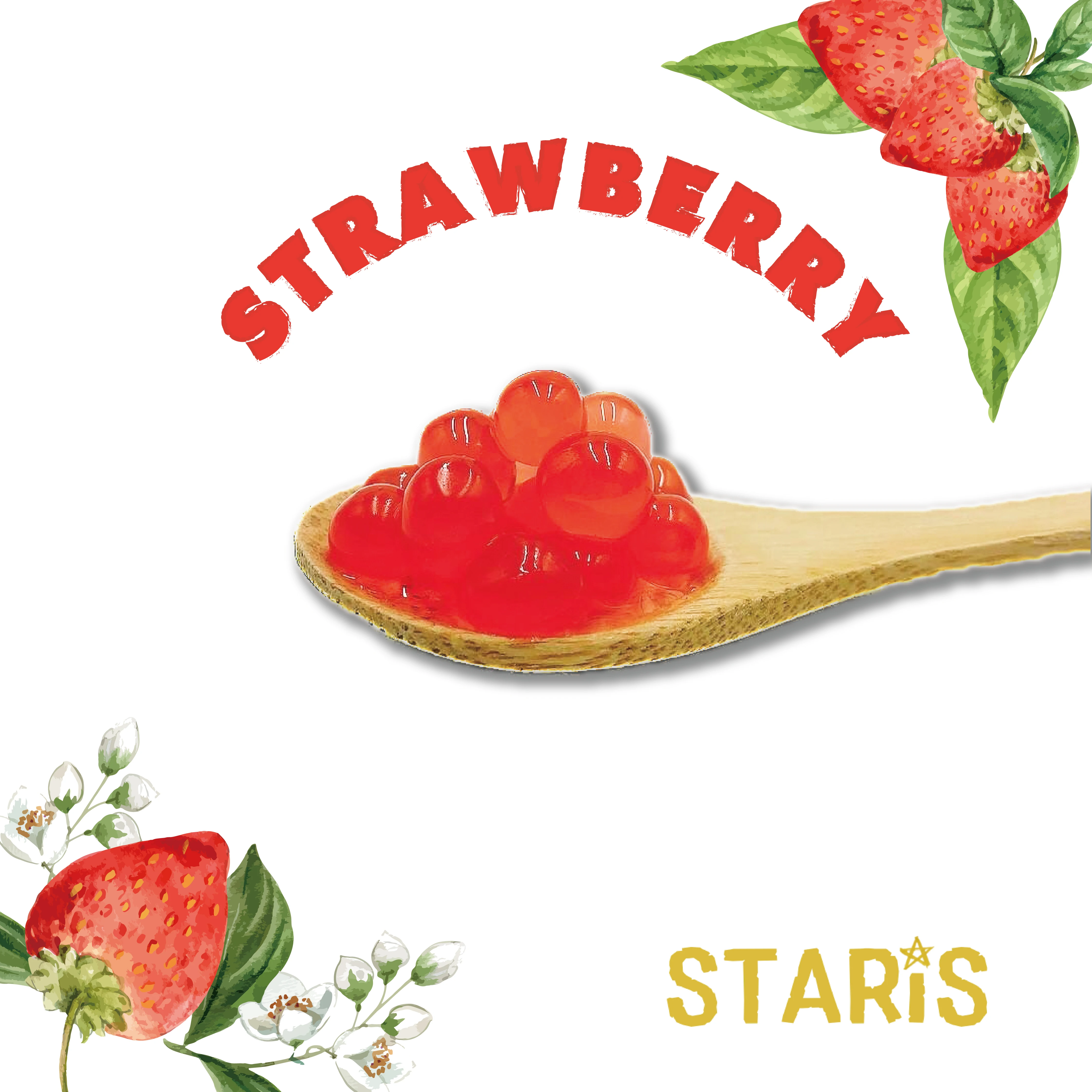 [Заказ образца] Бесплатная доставка ароматизатор клубничного сока boba, тайваньский жемчуг tapioca halal