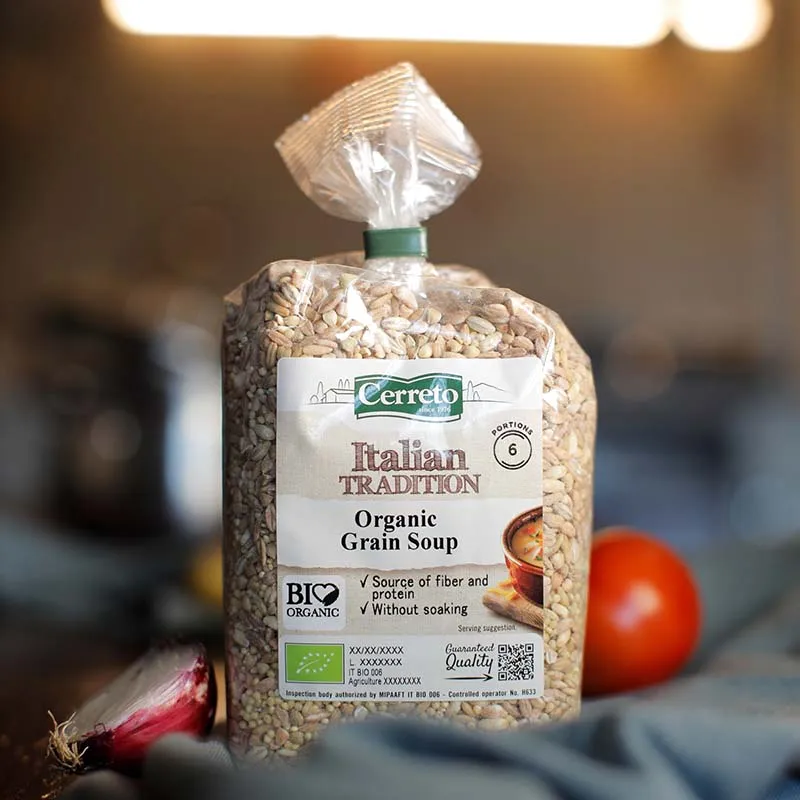 High Italian Quality Organic Grains Soup without soaking source of fibers 500g