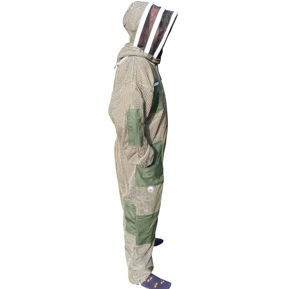 100% Cotton beekeeper suit with veil and hat bee protection suit low price beekeeping protective clothing suits