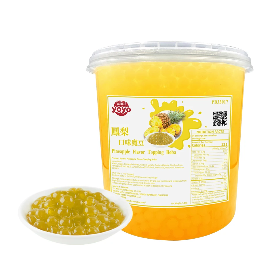 Вкус ананаса, всплывающие Мячи Boba Toppings