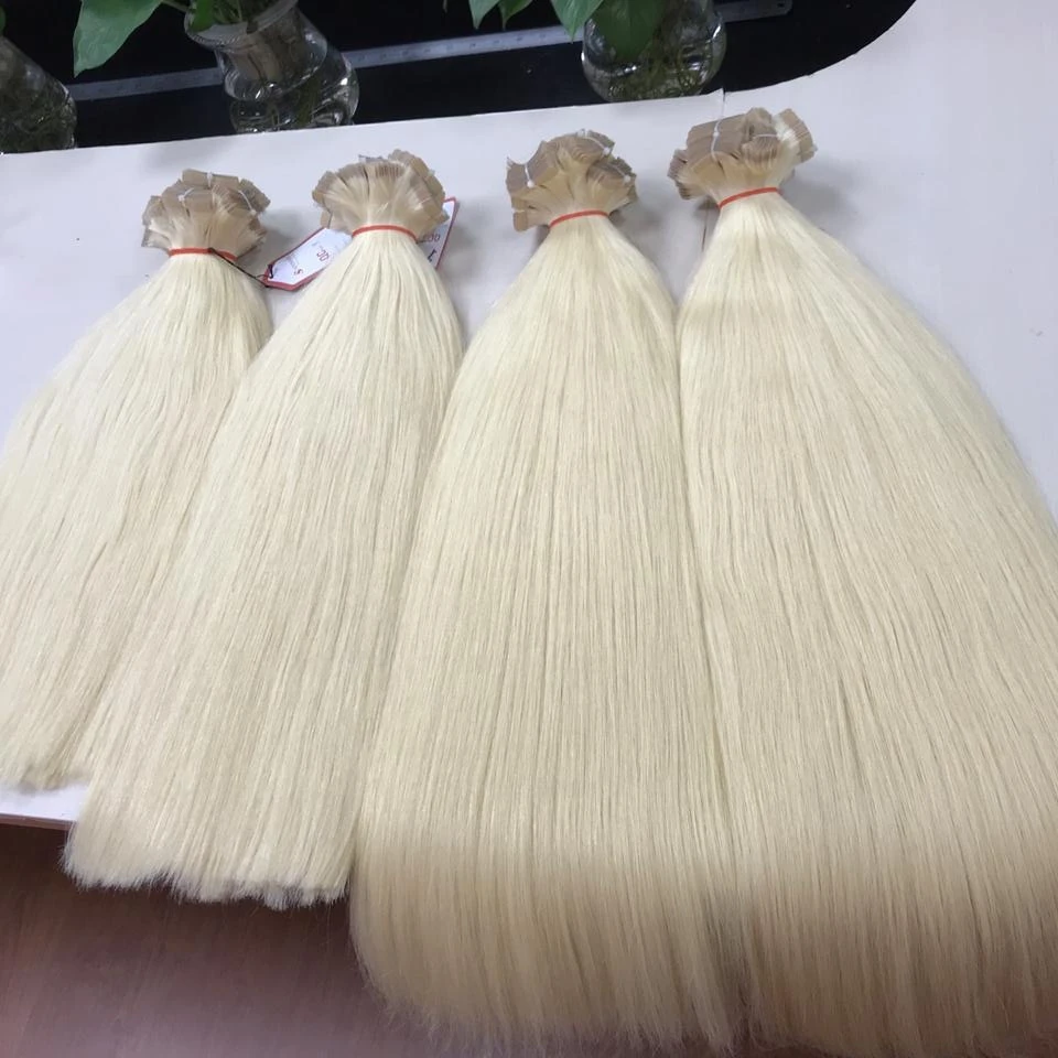 
100% Virgin Cuticle Aligned Human Hair Extension,machine weft hair silky straight bundles, weft hair white hair 