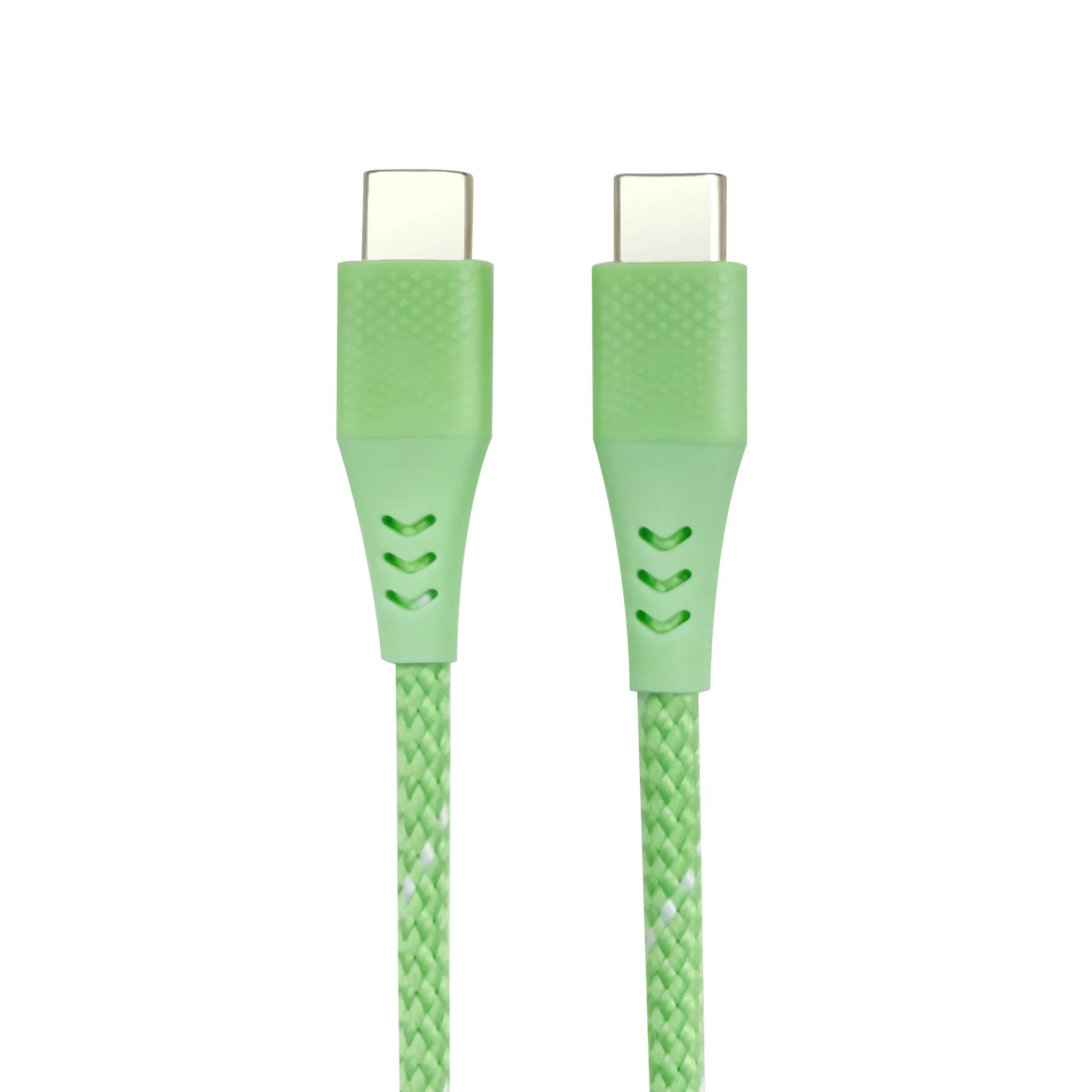 Специальный цветной травяной зеленый Плетеный USB C зарядный кабель-C до C порт 1 м с 3D рисунком на штекере