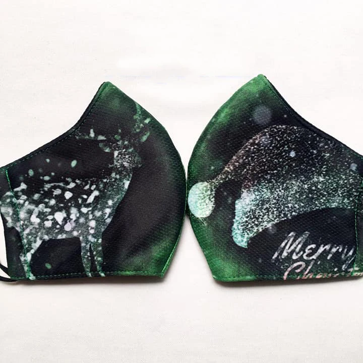 Модная Рождественская накидка на лицо Санты из полиэстера и хлопка многоразовая мягкая удобная 3D-печать индивидуальный дизайн