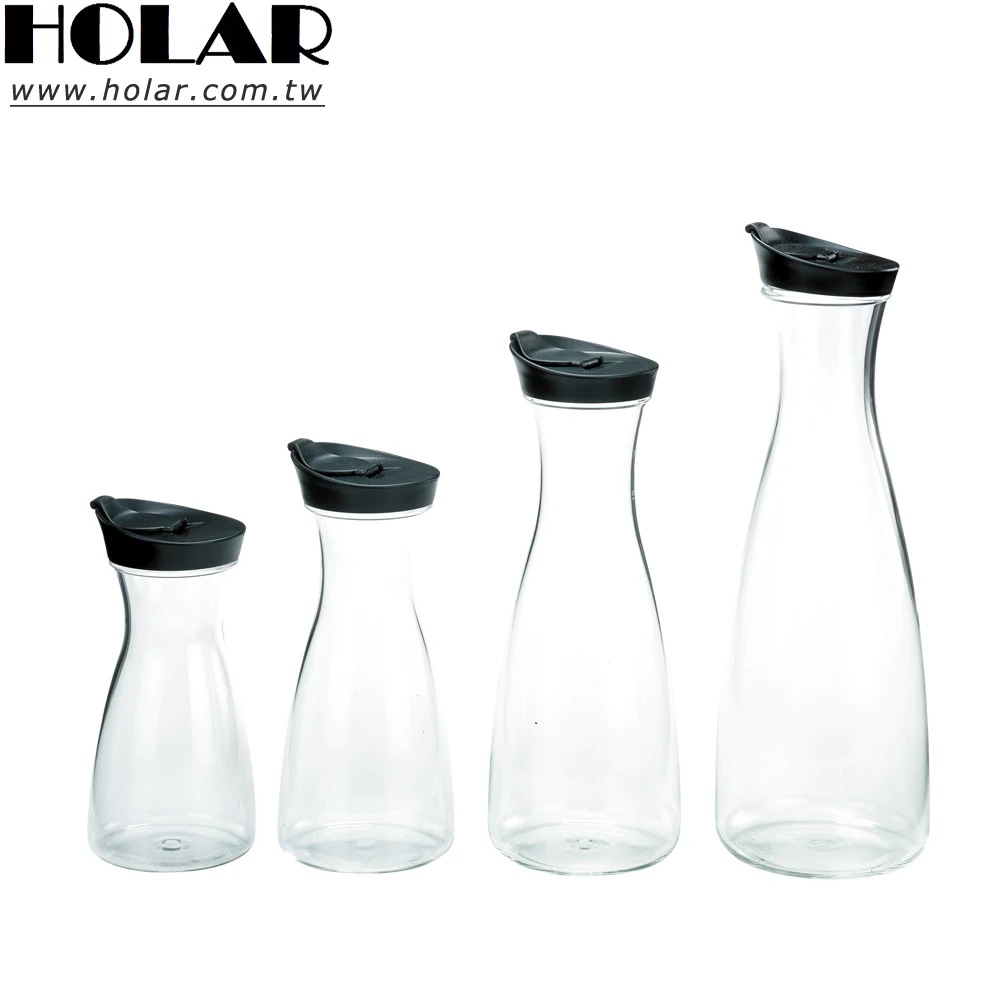 [Holar] Taiwan Made Clear Plastic Fruit Juice Bottle with Modern Black Lid