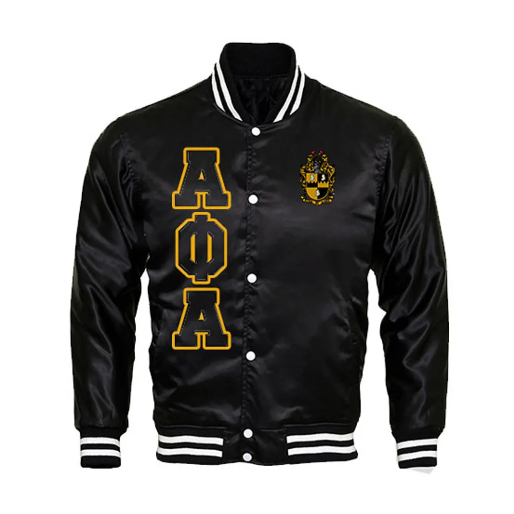 custom embroidery greek fraternity letter sorority applique logo satin jacket 100 % polyester baseball letterman bomber  jacket