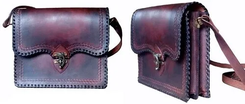 Fashion vintage style handmade leather slings bags crossbody bags with stone work designer handmade ladies bags