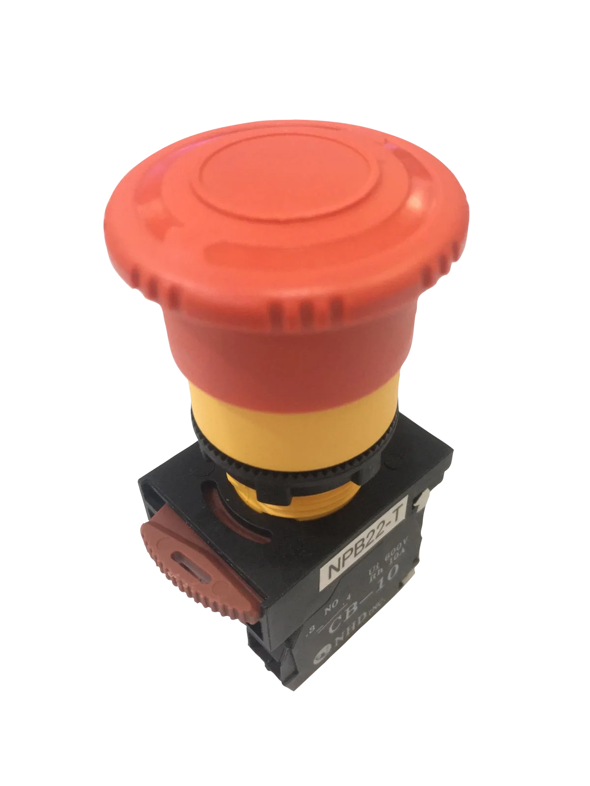 22mm Non-Illuminated Emergency Stop Push Button Twist To Release Head