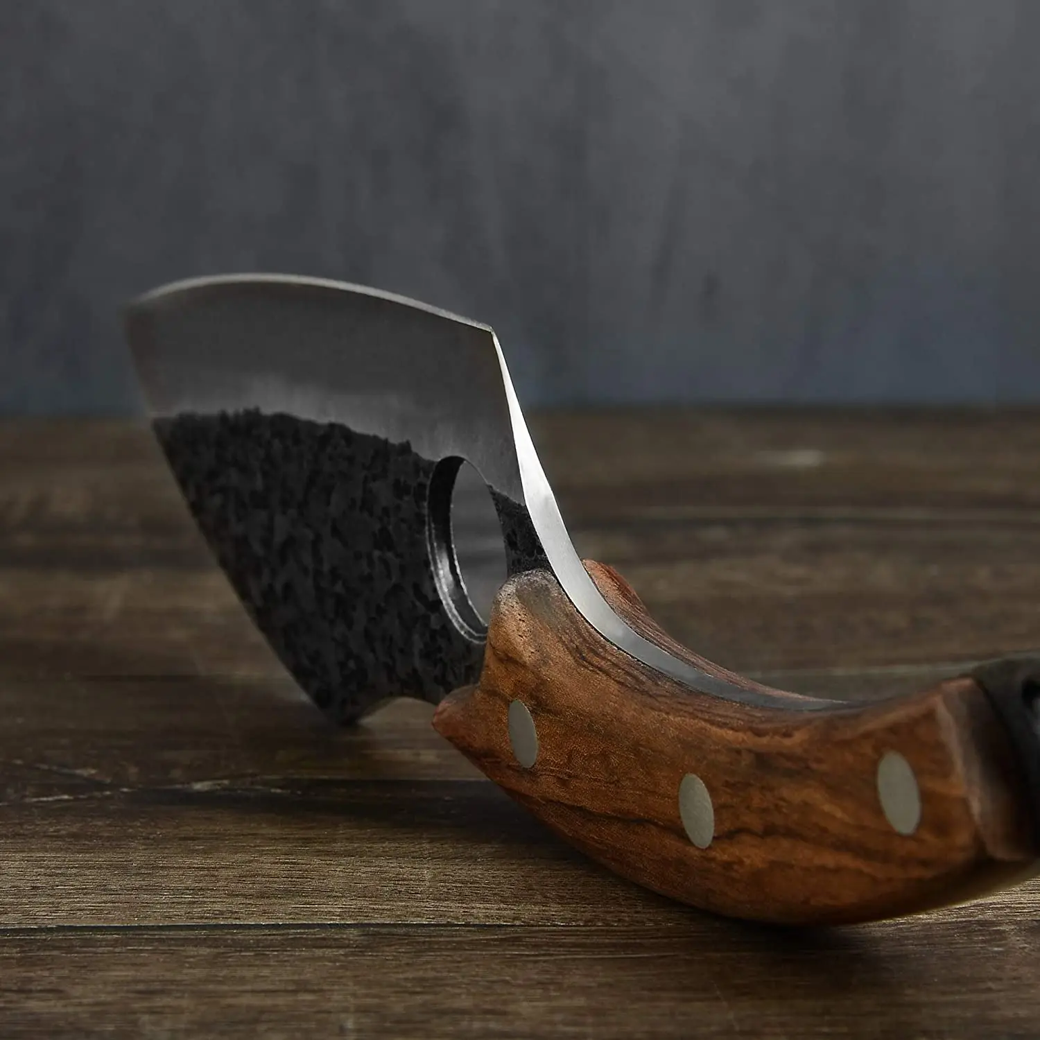 
6 inch Boning Knife Full Tang Handmade Forging Carving Knife 1095 Carbon Steel Blade with Soft Leather Sleeves for Carrying 