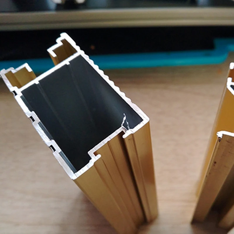 Золотые экструдированные алюминиевые профили для электрофореза скользящих и декоративных предметов алюминий zhonghao