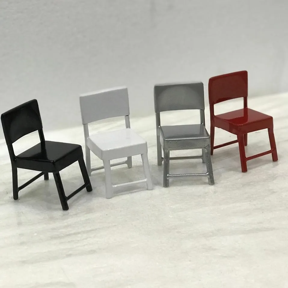 Glossy Colorful Metal Miniature Chair for Doll House Furniture Accessories Hot Sale New Design Kids Play Miniature Chairs Set