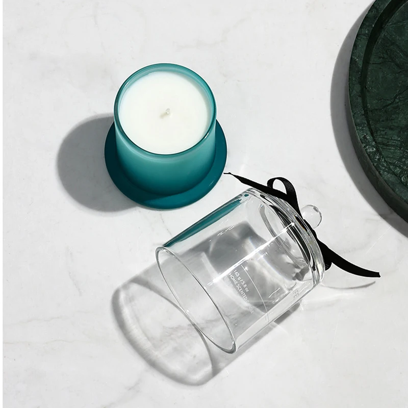 Private label candle aromatic in 400ml glass holder with dome lid custom design