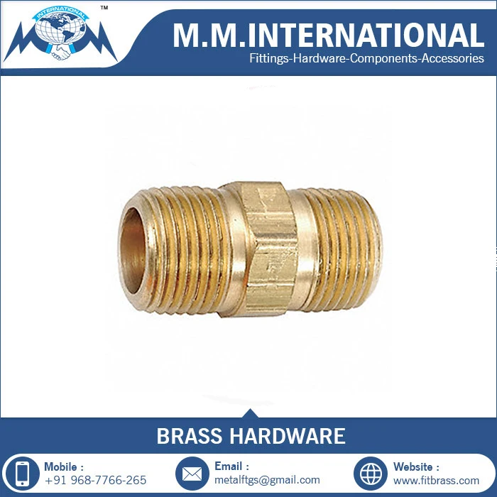 Best-Selling 2020 Pipe Fittings Forged Brass Equal Threaded Hex Golden Finish Nipples Pex Plumbing Fittings