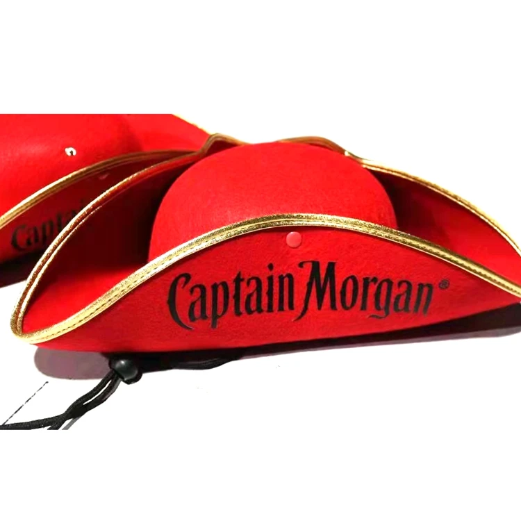Haiwin Party Halloween Party Costume Red Captain Morgan Pirate Hat for Sale