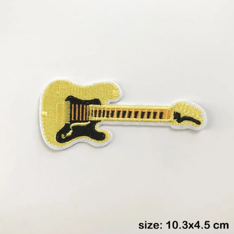 Guitar Rock Guitar Band Patches Creative Badges for Cloth Amazing Embroidered Patch DIY Applique Stickers