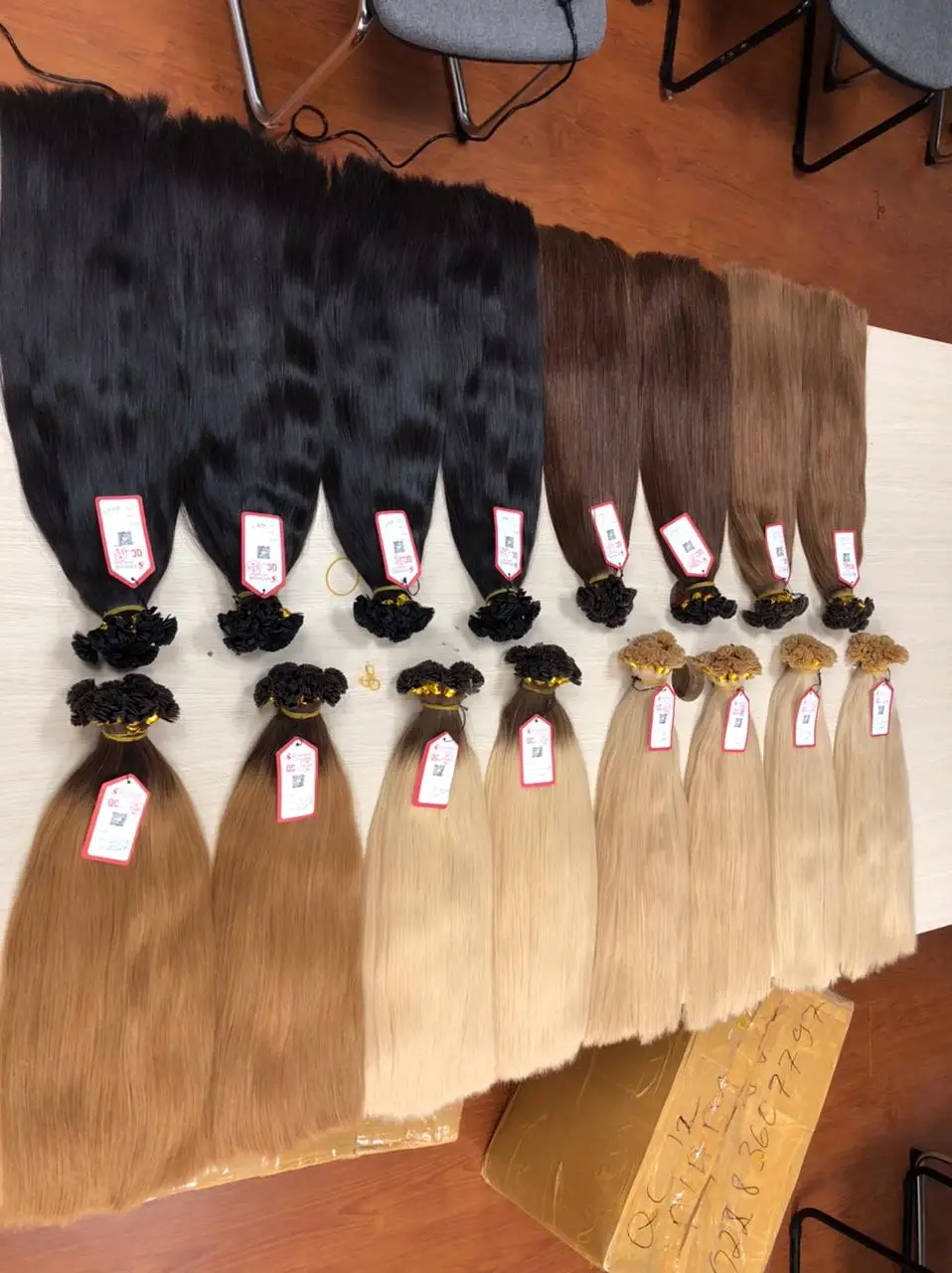 Vietnamese Human  Straight   Black  Colors  Falt Tip Hair Extension