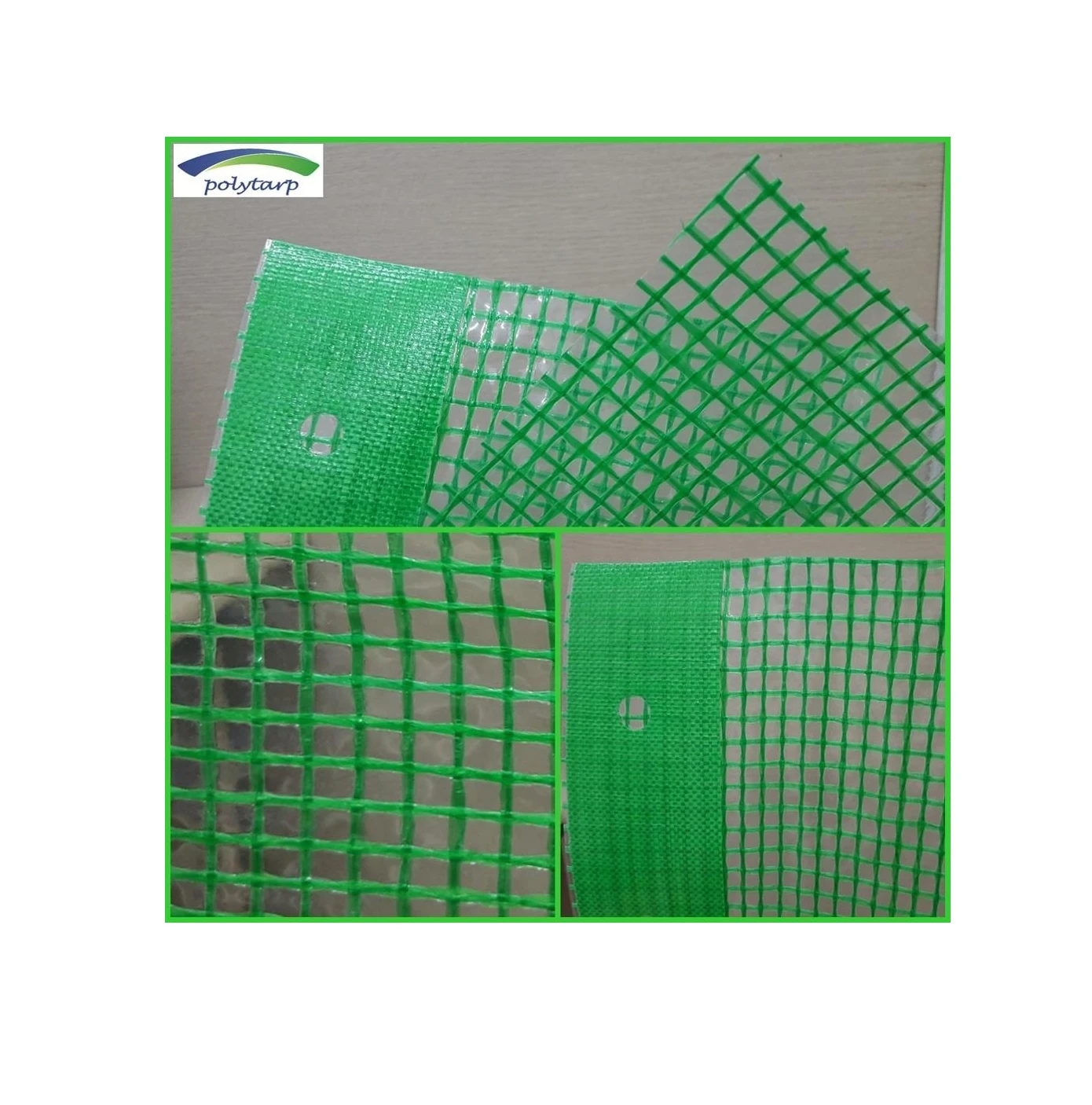 Wholesale Green Leno Sheet PE Tarpaulin Green Yarn Green Webbing Band Reinforcement 5% UV Korean Quality