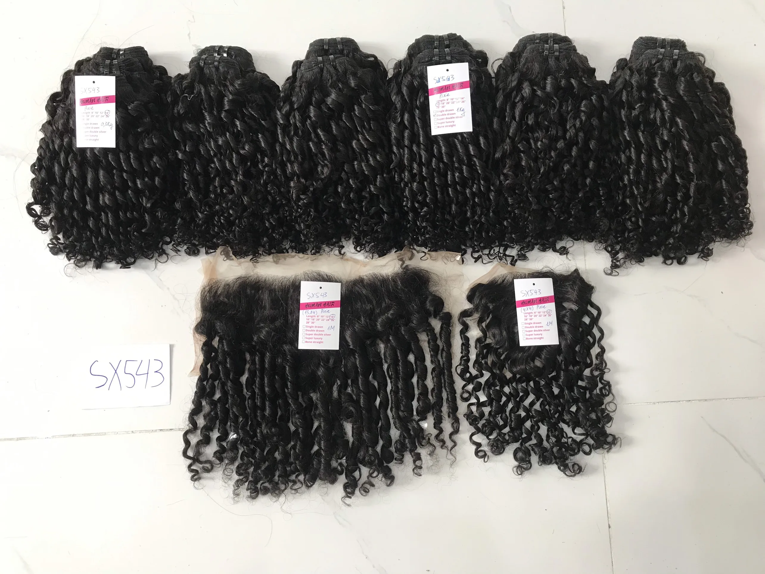 Красивая прическа 100% Необработанные кудряющие волосы Пикси выровненные кутикулы человеческие с бесплатным образцом