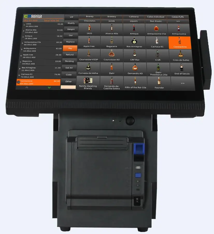 linux caja registradora de restaurante de 15 pulgadas