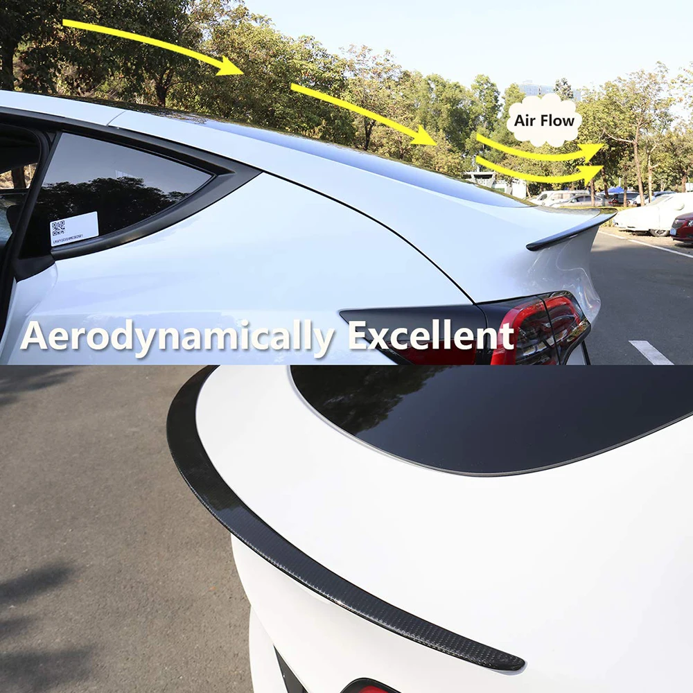 Wholesales Effective Car Real Carbon Fiber Spoiler Trunk Lip Spoiler Wing For Tesla Model Y