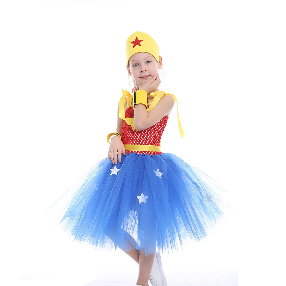 Solos Cosplay Toddler Wonder Baby Dress Costume Princess Puff Tutu Girls Costume Halloween Christmas