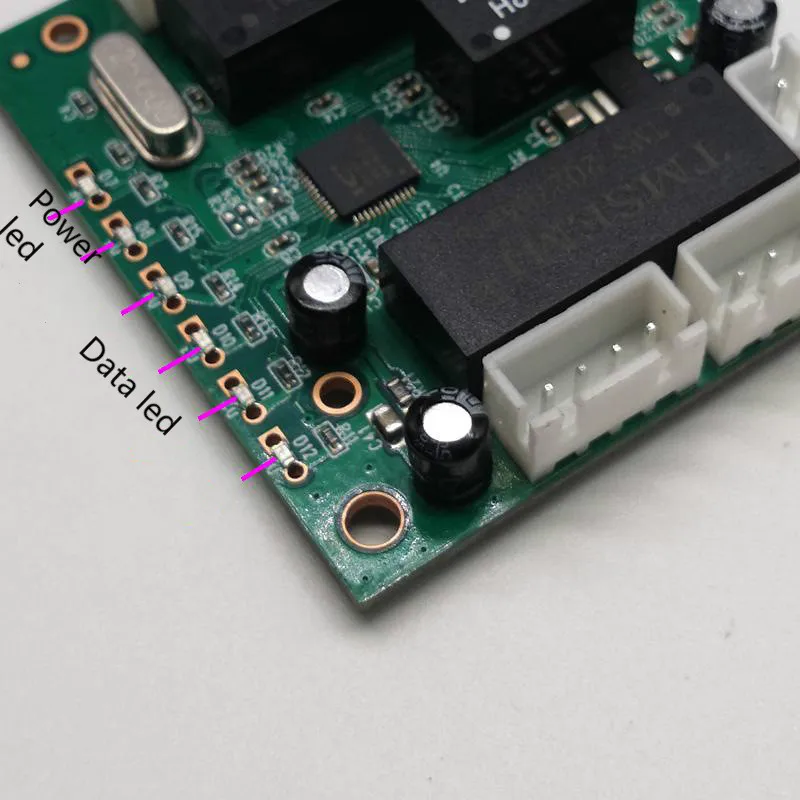 50*45mm mini pcb 5*4pin header port 10/100mbps network switch module for IP Camera/AI/EV/BD/LED display