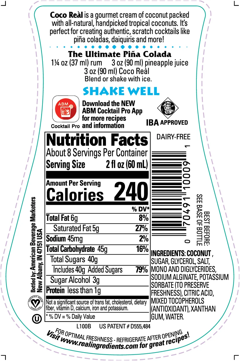  Coco Real - 22 Wt. Унция. Готовые к использованию безалкогольных коктейль ингредиент