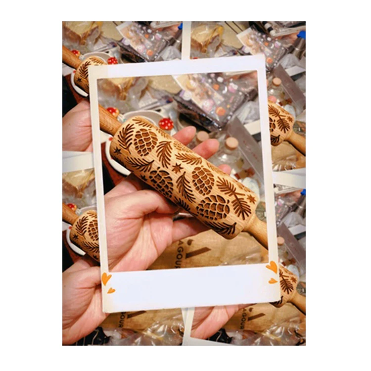 Оптовая продажа, деревянные кухонные принадлежности для выпечки, рождественское печенье, Пряничный хлеб, деревянный ролик для тиснения