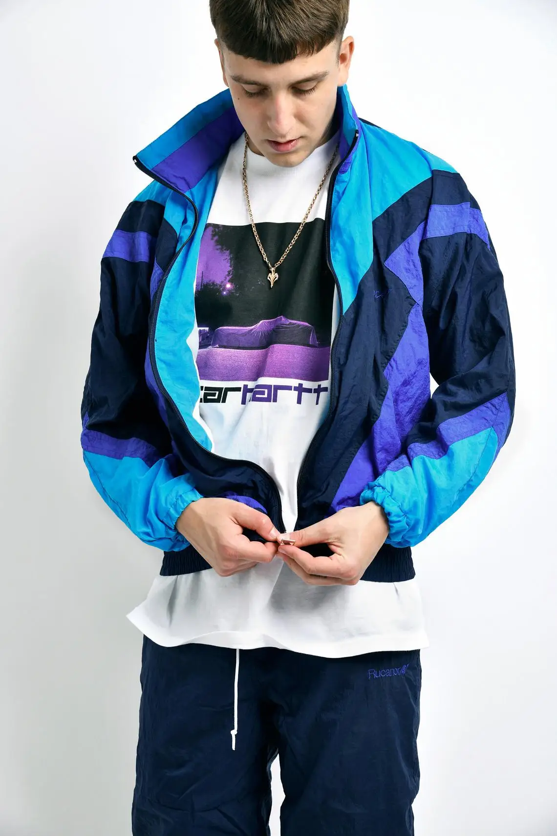 Оптовая продажа; Низкая цена высокое качество контрастных цветов ветровка в винтажном стиле детский спортивный костюм для футбола 90s стиль нейлоновый панель рабочий