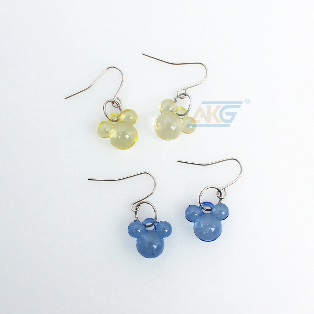 Cute Earrings For Child Cute Mouse Available in Blue and Yellow