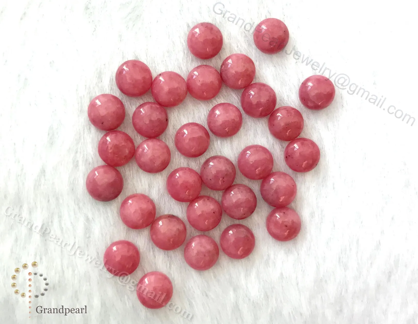 Rhodonite - 6mm Round Cabochon, Loose Gemstone