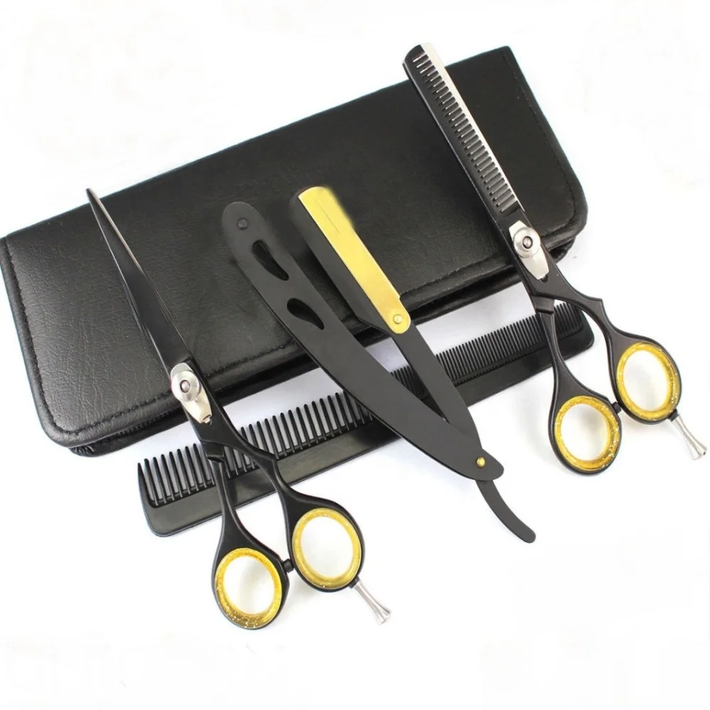 4pcs set Salon Barber Hair Cutting Thinning Scissors Shears Hairdressing