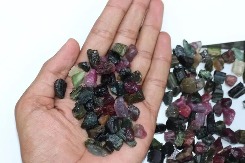 Natural Multi Tourmaline Loose Gemstone 100 Gram Uneven Shape Wholesale Colorful Rough Top Quality Stone