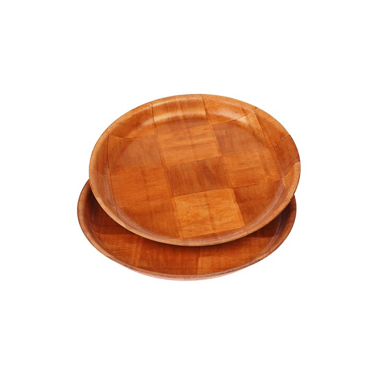 Food grade wholesale small round wooden woven plate frames