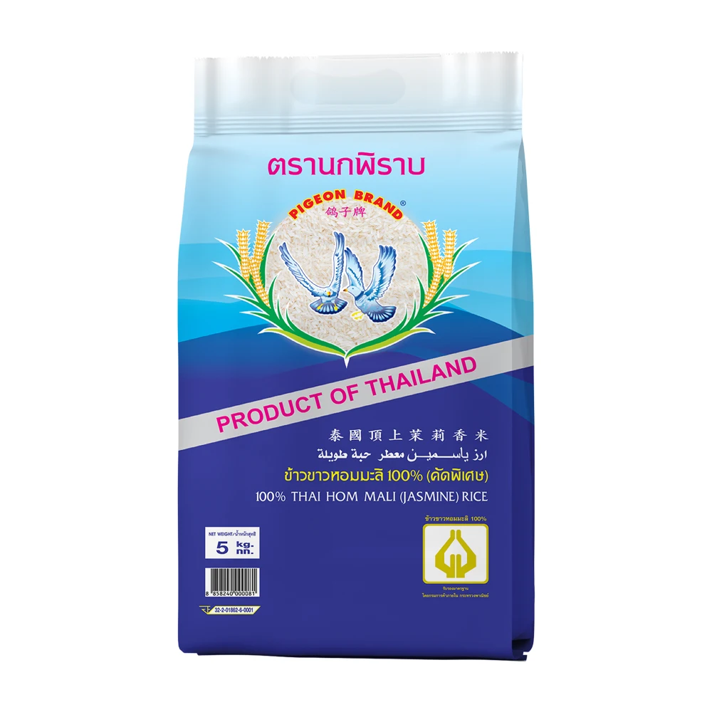 Aromatic Thai Hom Mali Rice packing in 10 Kg, silky polished, sortex, high purity from thailand rice factory