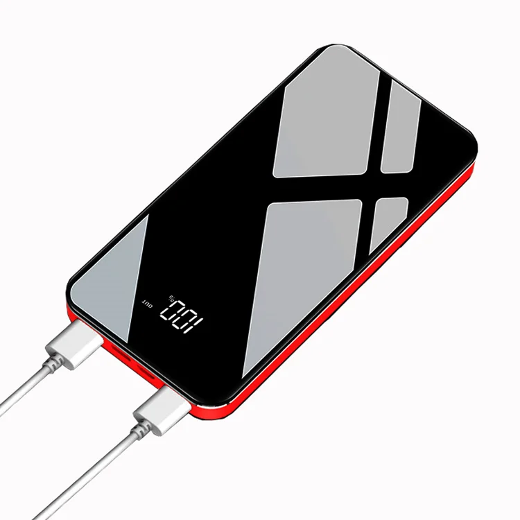 High-end mirror metal mobile power bank digital 10000mah cheap power banks