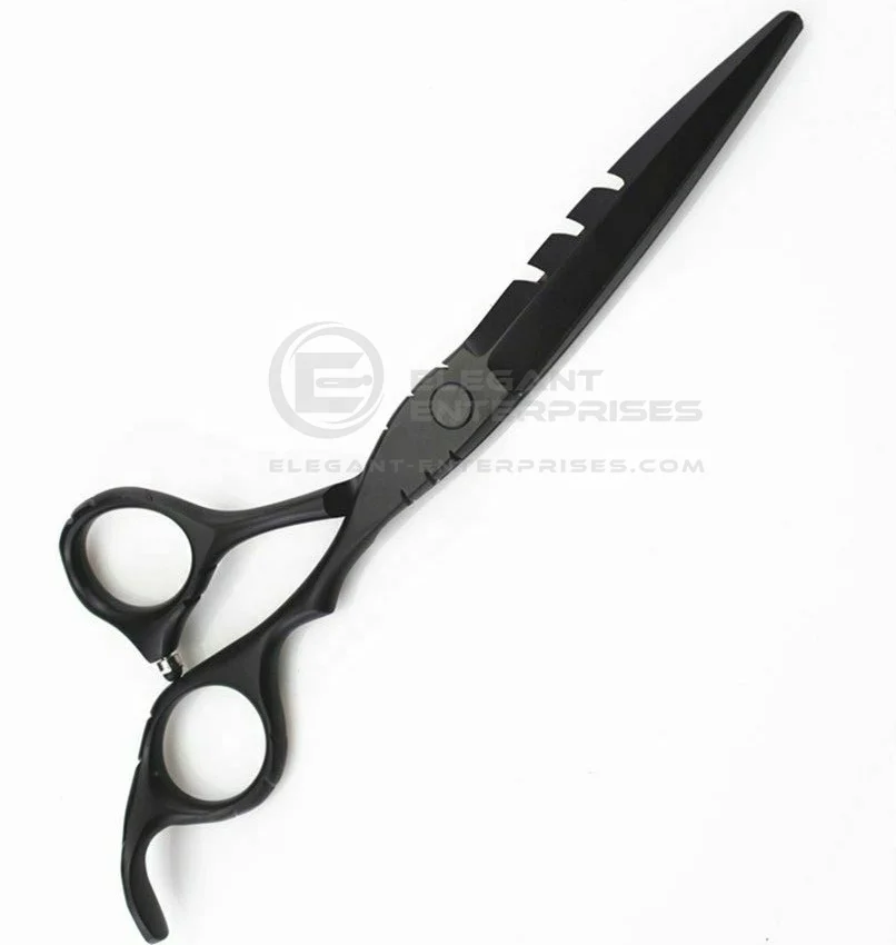 Matte Black Color High Quality Barber Scissor Professional Japanese Steel Thinning Scissor Hair Styling With Custom Brand Name