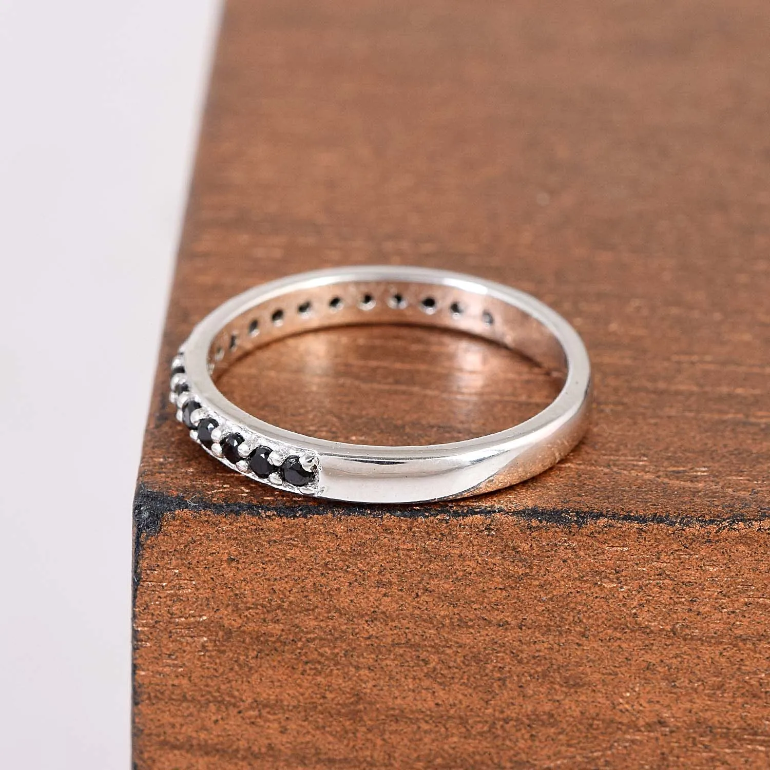 Top Seller Black Onyx Gemstone Ring 925 Sterling Silver Half Eternity Promise Band High Quality Cheap Price Dainty Fine Jewelry