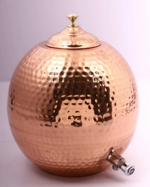 Copper Master 5 Litre Hammered Copper Water Dispenser Matka Container Pot with 100% Pure Copper & Ayurvedic Health Benefits