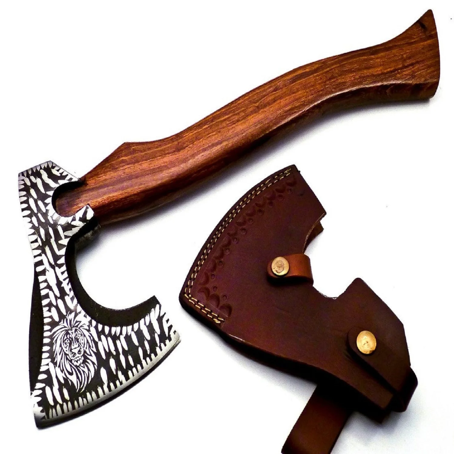 Топор Ручной работы из углеродистой стали в стиле викингов, топор для кемпинга, высококачественный Тактический топор, топор с кожаным чехлом AX-26